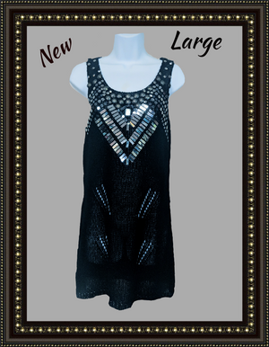 BCBG black sequined dress - beautiful! (b)