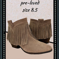 Restricted pull on suede booties size 8.5 (b)