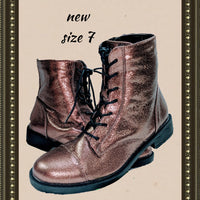 C copper metallic combat boots - so cute and comfy! - 7(b)