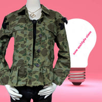 Camouflage jacket with beautiful embroidery on the back